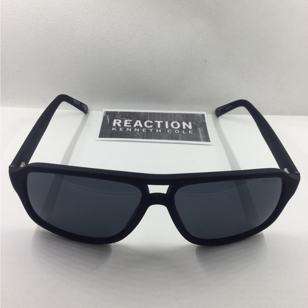 Reaction Kenneth Cole Black Rectangular Sunglasses